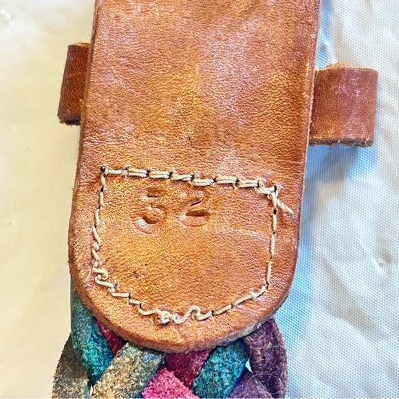 Handmade Multicolor Braided Leather Belt Women’s Size 32 Boho Western Southwest - Picture 6 of 7